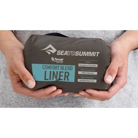 Вкладыш для спального мешка Sea to Summit Comfort Blend Sleeping Bag Liner Rectangular w/ Pillow Sleeve Aqua Sea Blue (STS ASL032071-250201), изображение 3