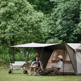 Палатка с навесом Naturehike Village CNK2300ZP022, коричневая большая (6976023920189), изображение 3