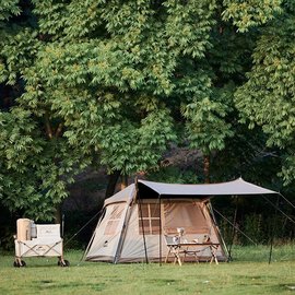 Палатка с навесом Naturehike Village CNK2300ZP022, коричневая большая (6976023920189), изображение 4
