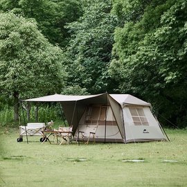 Палатка с навесом Naturehike Village CNK2300ZP022, коричневая большая (6976023920189), изображение 5