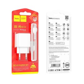 Зарядний пристрій Hoco Micro USB Cable Proton single port charger C98A 1USB. 18W/3A, QC White (000009071), зображення 6