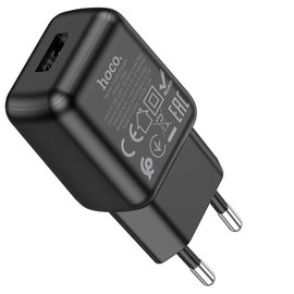 Зарядний пристрій Hoco Type-C Cable single port charger set C96A 1USB, 2.1A Black (000008940), Колір: Black