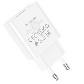 Зарядное устройство Borofone Micro USB Cable Aspirer single port charger set BA74A 1USB, 2.1A White (000009204), изображение 2