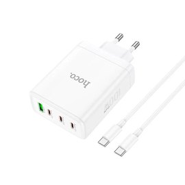 Зарядний пристрій Hoco Leader Type-C to Type-C Cable four-port (3c1a) fast charger set N31 4Type-C/1USB, 100W/5A, PD/QC White (000009194), зображення 3