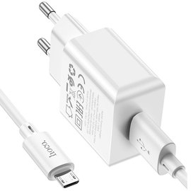 Зарядное устройство Hoco Leisure Micro USB cable single port charger C106A 1USB, 10.5W/2.1A White (000009186), изображение 5