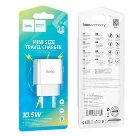 Зарядное устройство Hoco Leisure single port charger C106A 1USB, 10.5W/2.1A White (000009184), изображение 6