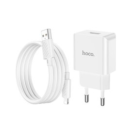 Зарядное устройство Hoco Lightning Cable Leisure single port charger C106A 1USB, 10.5W/2.1A White (000009185), изображение 3