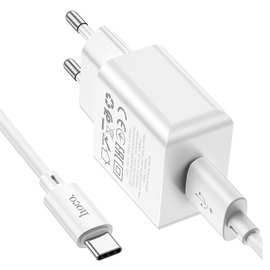 Зарядное устройство Hoco Type-C cableleisure single port charger C106A 1USB, 10.5W/2.1A White (000009187), изображение 4