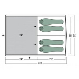 Палатка Pinguin Interval 4 Steel, Green (PNG 152449), Вместимость: Четырёхместные, Материал каркаса (дуг): Дюралюминий, Цвет: Green, изображение 2