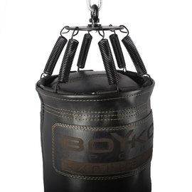 Боксерский мешок BoYko Элит кожа 180х35 см с узлом крепления на пружинах и подвесным тросом с карабинами (bs04131200), изображение 2