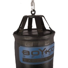 Боксерский мешок водный BoYko Элит, кожа, 150х40 см, с узлом крепления на ремнях и подвесным тросом с карабинами (bs04131330), изображение 2