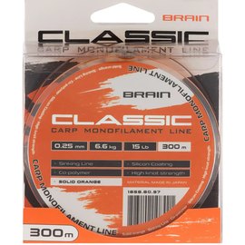 Леска Brain Classic Carp Line 300m 0,25mm 6,6kg 15lb Solid orange (1858.80.97), Диаметр, мм: 0.25 мм, изображение 2