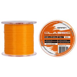 Леска Brain Classic Carp Line 600m 0,25mm 6,6kg 15lb Solid orange (1858.81.09), Диаметр, мм: 0.25 мм
