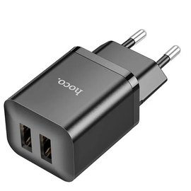 Зарядное устройство Hoco Type-C Cable Maker dual Port charger set N25 2USB, 2.1A Black (000009508), изображение 2
