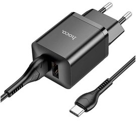 Зарядное устройство Hoco Type-C Cable Maker dual Port charger set N25 2USB, 2.1A Black (000009508), изображение 4