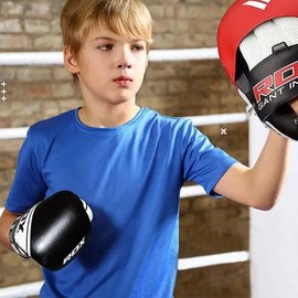 Боксерские перчатки RDX 4B Robo Kids Blue/Black 6 ун. (JBG-4U-6oz), Вес: 6 унций, Цвет: Синий/Чёрный, изображение 6