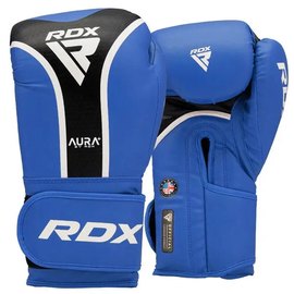 Боксерские перчатки RDX AURA PLUS T-17 Blue/Black 14 ун. (BGR-T17UB-14OZ+), Вес: 14 унций, Цвет: Синий/Чёрный