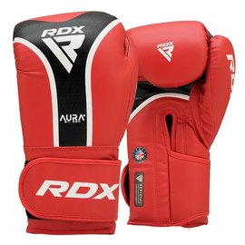 Боксерские перчатки RDX AURA PLUS T-17 Red/Black 14 ун. (BGR-T17RB-14OZ+), Вес: 14 унций, Цвет: Красный/Чёрный