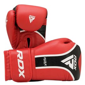 Боксерские перчатки RDX AURA PLUS T-17 Red/Black 14 ун. (BGR-T17RB-14OZ+), Вес: 14 унций, Цвет: Красный/Чёрный, изображение 2