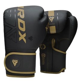 Боксерские перчатки RDX F6 Kara Matte Golden 14 унц (BGR-F6MGL-14OZ), Вес: 14 унций, Цвет: Чёрный/Золотой