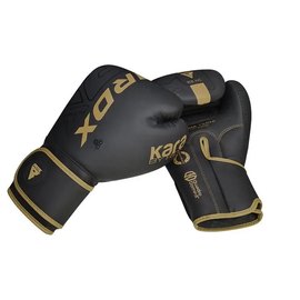 Боксерские перчатки RDX F6 Kara Matte Golden 14 унц (BGR-F6MGL-14OZ), Вес: 14 унций, Цвет: Чёрный/Золотой, изображение 4
