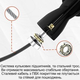 Скакалка скоростная RDX X2 с утяжетелями Orange (SRPF-X2O-10.3FT), Цвет: Чёрный/Оранжевый, изображение 2