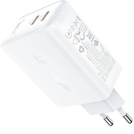 Зарядное устройство ACEFAST GaN A29 2Type-C, 50W/3A, PD/QC White (000009400), Цвет: White
