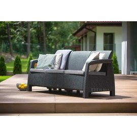 Диван пластиковый садовый Keter Corfu love seat max серый (8711245158297), Цвет: Серый, изображение 2