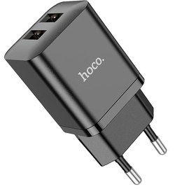Зарядний пристрій Hoco Maker dual port charger N25 2USB, 2.1A Black (000009412), Колір: Black