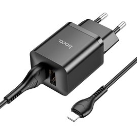 Зарядний пристрій Hoco Micro USB Cable Maker dual port charger set N25 2USB, 2.1A Black (000009507), Колір: Black, зображення 3