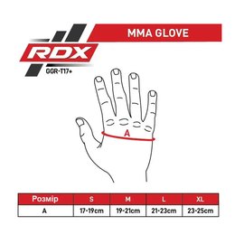 Перчатки для ММА RDX AURA PLUS T-17 Blue/Black M (GGR-T17UB-M+), Размер: M, Цвет: Синий/Чёрный, изображение 6