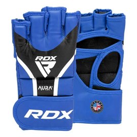 Перчатки для ММА RDX AURA PLUS T-17 Blue/Black S (GGR-T17UB-S+), Размер: S, Цвет: Синий/Чёрный