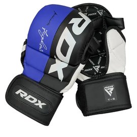 Перчатки для ММА RDX T6 Plus Rex Blue XL (GGR-T6U-XL+), Размер: XL, Цвет: Чёрный/Синий, изображение 3