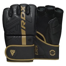 Перчатки для ММА RDX F6 KARA Matte Golden XL (GGR-F6MGL-XL), Размер: XL, Цвет: Чёрный/Золотой