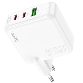 Зарядное устройство Hoco Header three-port C115A 1USB/2Type-C, 65W/3A, PD/QC White (000009984)