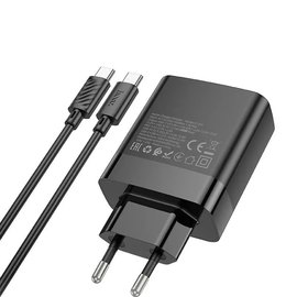 Зарядний пристрій  Hoco Type-C to Type-C Cable Intelligent four-port C127A 3USB/1Type-C, 45W/3A, PD/QC Black (000009989), зображення 5