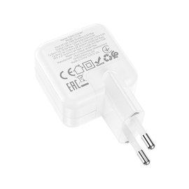 Зарядний пристрій Hoco Lucky dual-port charger C111A 1USB/1Type-C, 30W/3A, PD/QC White (000009462), зображення 5