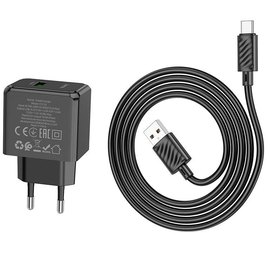 Зарядний пристрій Hoco Micro USB Cable Ocean CS12A 1USB, 18W/3A, QC3.0 Black (000009916), зображення 3