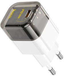 Зарядний пристрій  Hoco Type-C to Lightning cable Transparent tribute single-port C125A 1Type-C, PD/QC, 20W Transparent/Black (000009793)