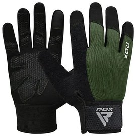 Перчатки для зала RDX W1 Full Finger Army Green L (WGA-W1FA-L+), Размер: L, Цвет: Чёрный/Зелёный