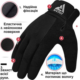 Перчатки для зала RDX W1 Full Finger Army Green L (WGA-W1FA-L+), Размер: L, Цвет: Чёрный/Зелёный, изображение 6