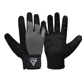 Перчатки для зала RDX W1 Full Finger Plus Grey L (WGA-W1FG-L+), Размер: L, Цвет: Чёрный/Серый, изображение 4