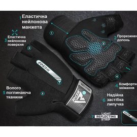 Перчатки для зала RDX W1 Half Army Green M (WGA-W1HA-M), изображение 6