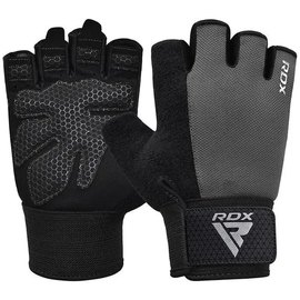 Перчатки для зала RDX W1 Half Gray Plus M (WGA-W1HG-M+), Размер: M, Цвет: Чёрный/Серый