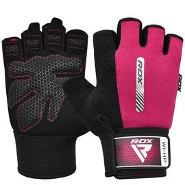 Перчатки для зала RDX W1 Half Pink S (WGA-W1HP-S), Размер: S, Цвет: Чёрный/Розовый