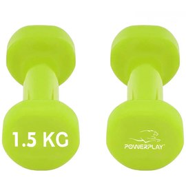 Гантели PowerPlay 4103 виниловые 2*1,5 кг зеленые (PP_4103_2*1,5kg), Вес: 2х1.5 кг, Цвет: Зелёный, изображение 4