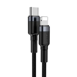Кабель Baseus Cafule Type-C to Lightning 18W/PD, 1m CATLKLF-G1 Black (000004013), изображение 3