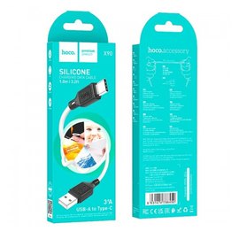 Кабель Hoco Type-C Cool silicone charging data cable X90 1m, 3A Black (000009228), изображение 2