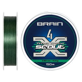 Шнур Brain Scout 4X 150m deep green 0.183мм 11.9kg (1858.55.31), Диаметр, мм: 0.183 мм