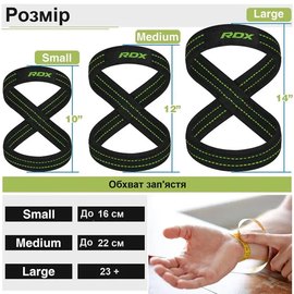 Силовые ремни RDX Gym Lifting 8 Figure Straps Gray M (WAC-W8G-M), Размер: M, Цвет : Серый, изображение 5